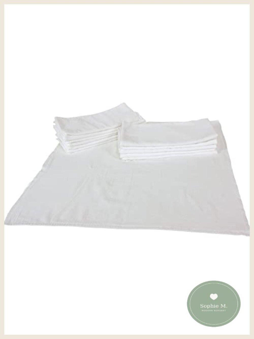 100% Cotton Birdseye Flat Cloth Diapers 27.5x30.5" One-Layer Burp Cloths